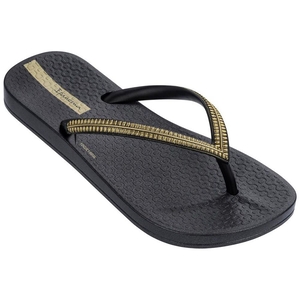 Tongs Ipanema Ana Metallic IV Black/Gold Enfant | ICNQ-05387896