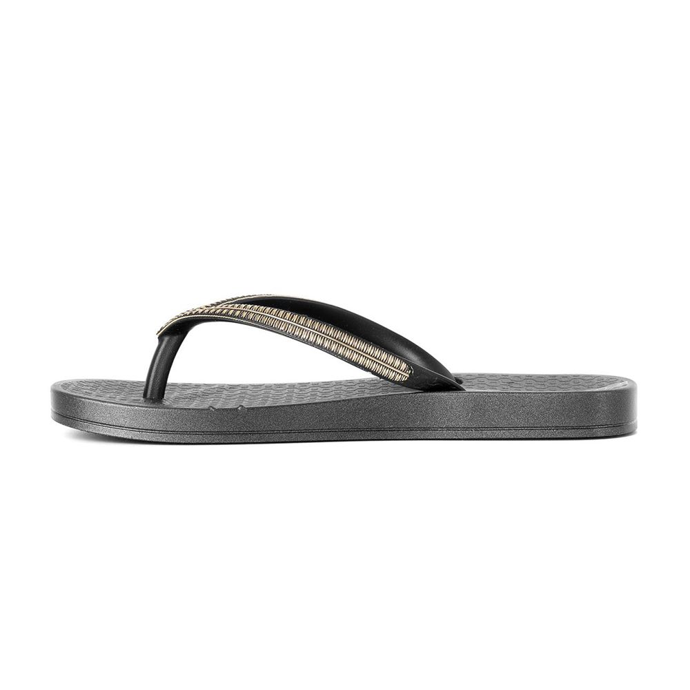 Tongs Ipanema Ana Metallic IV Black/Gold Enfant | ICNQ-05387896