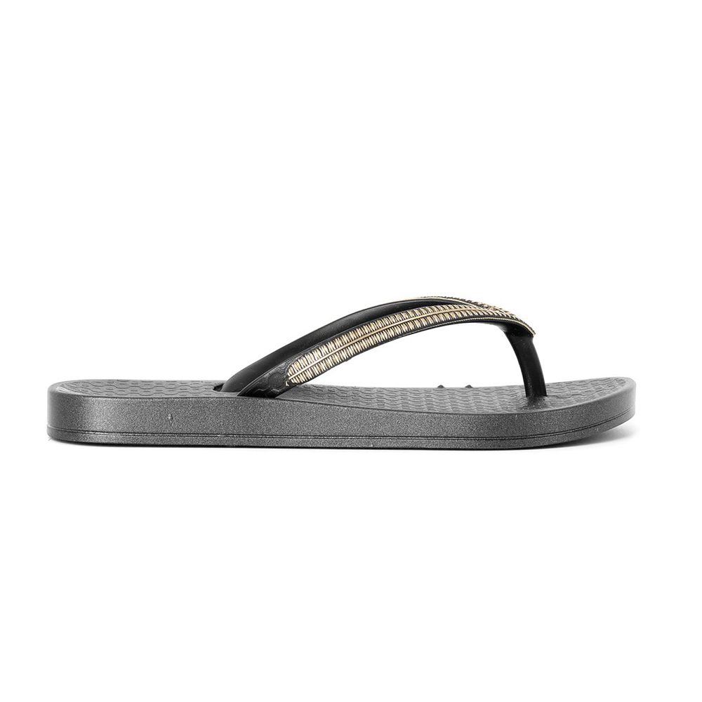 Tongs Ipanema Ana Metallic IV Black/Gold Enfant | ICNQ-05387896