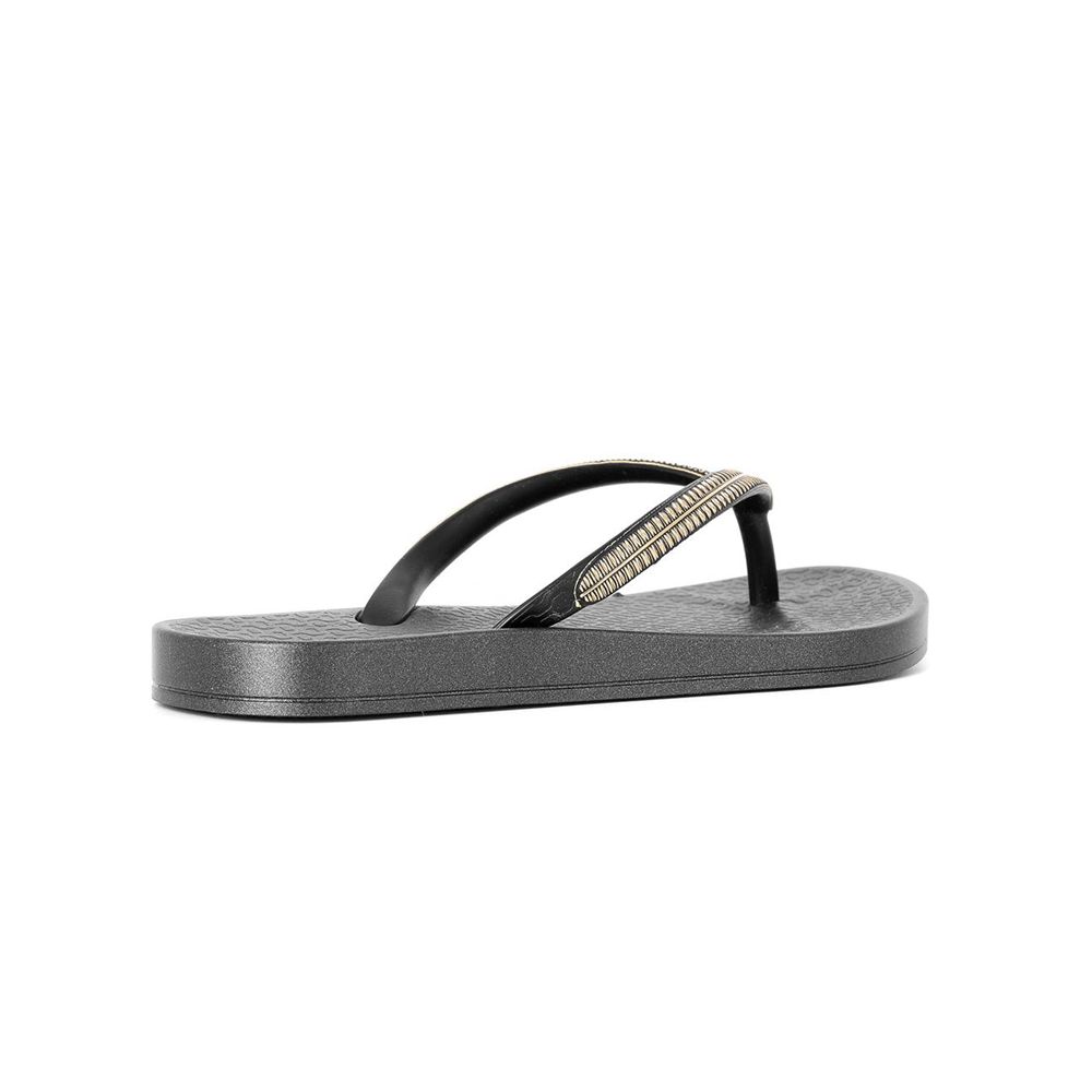 Tongs Ipanema Ana Metallic IV Black/Gold Enfant | ICNQ-05387896