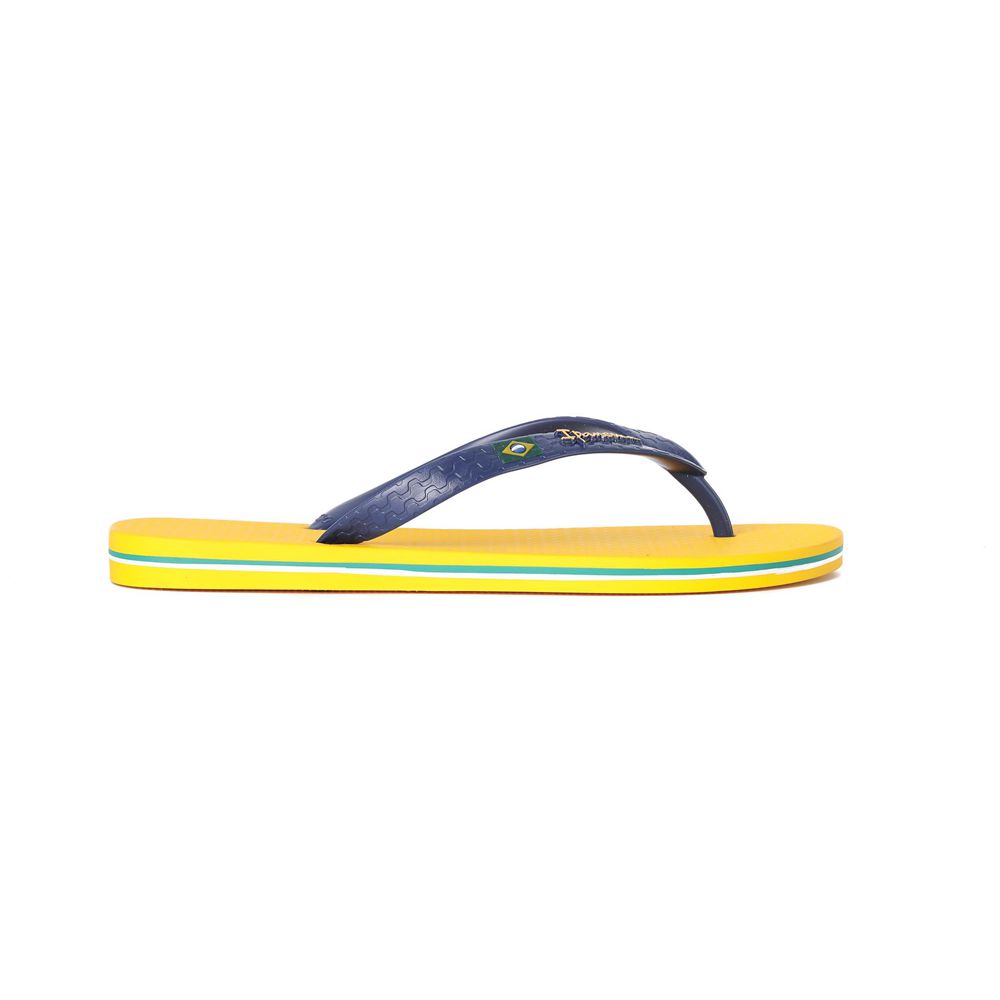 Tongs Ipanema Classic Brazil II Yellow/Blue Homme | ZIQB-66445086