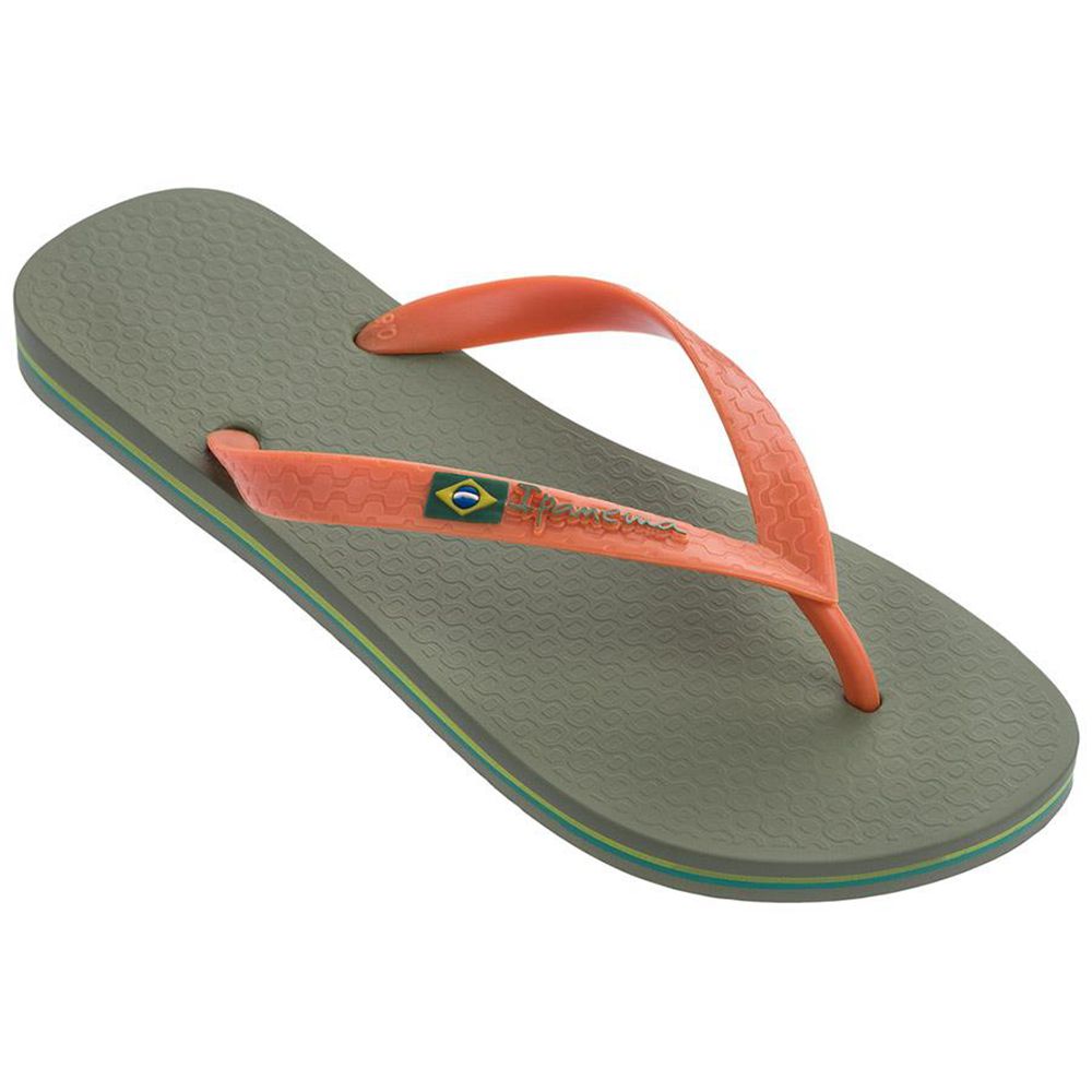 Tongs Ipanema Classic Brazil II Green/Orange Homme | YMAO-93855079