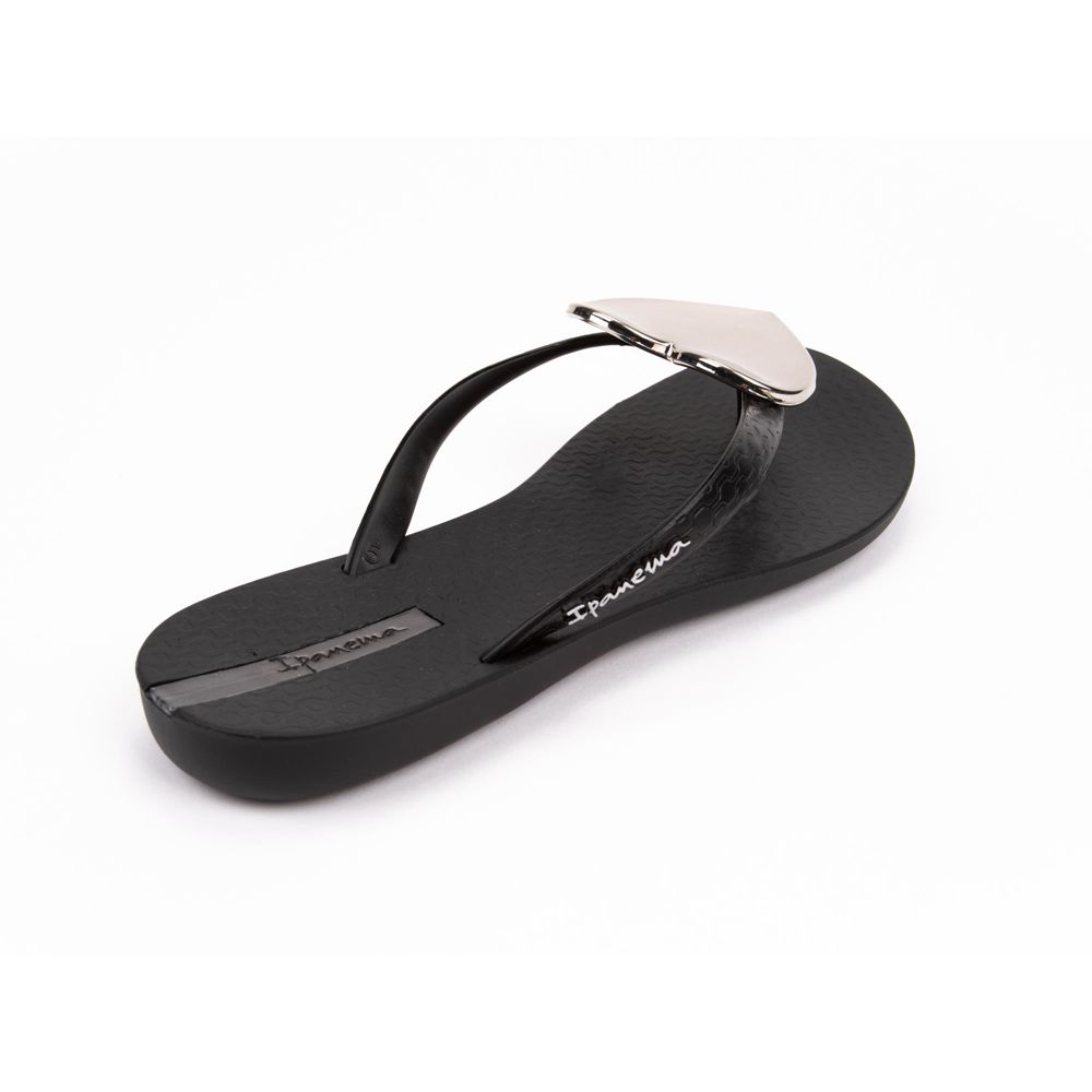 Tongs Ipanema Wave Heart Black Femme | RCKW-73347072