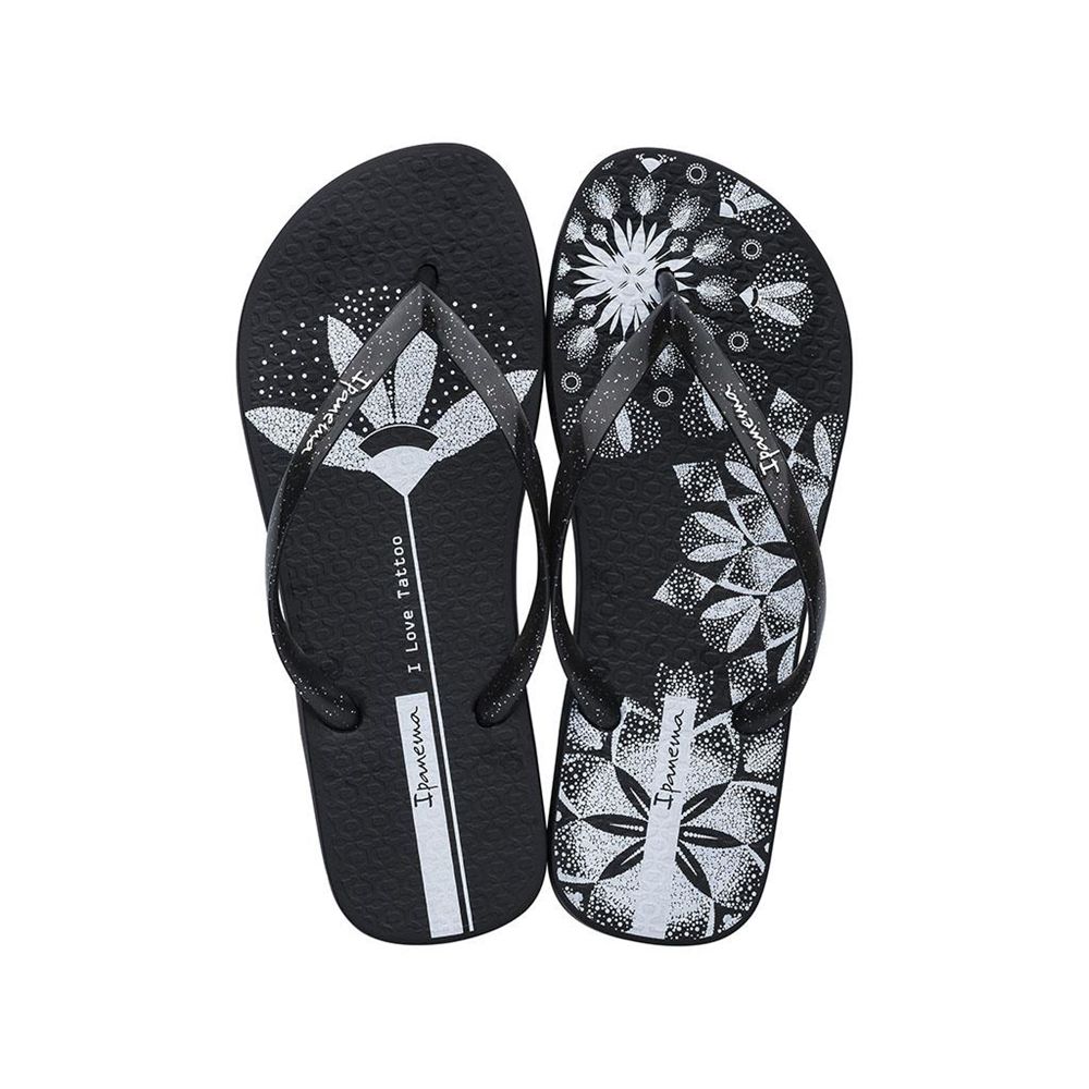 Tongs Ipanema Sem Igual Tattoo Black/White Femme | UZEB-94942578