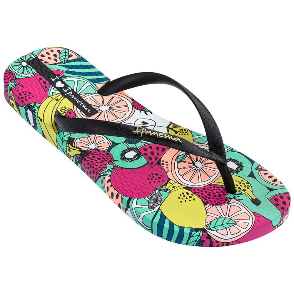 Tongs Ipanema Pop Black/Green Femme | DMSF-80949476