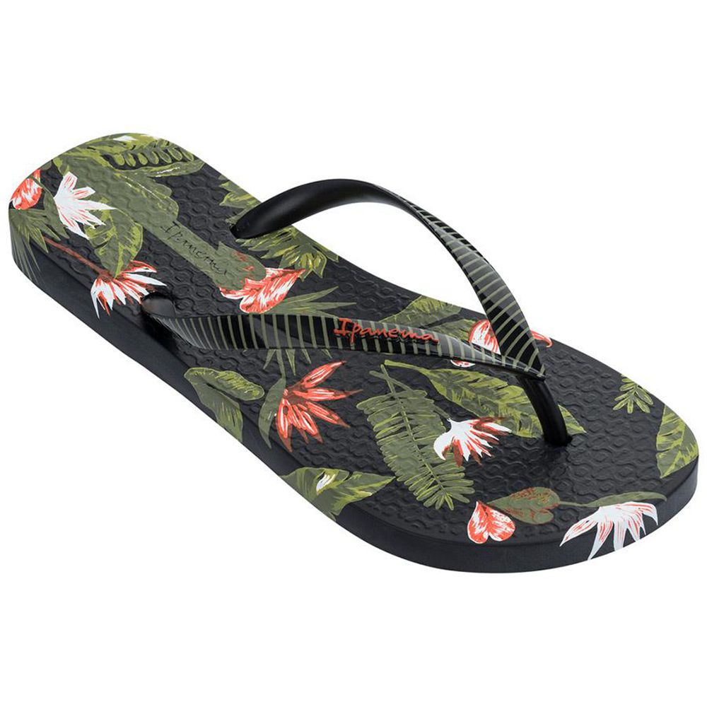 Tongs Ipanema Paradise Black/Green Femme | JRJN-32423335