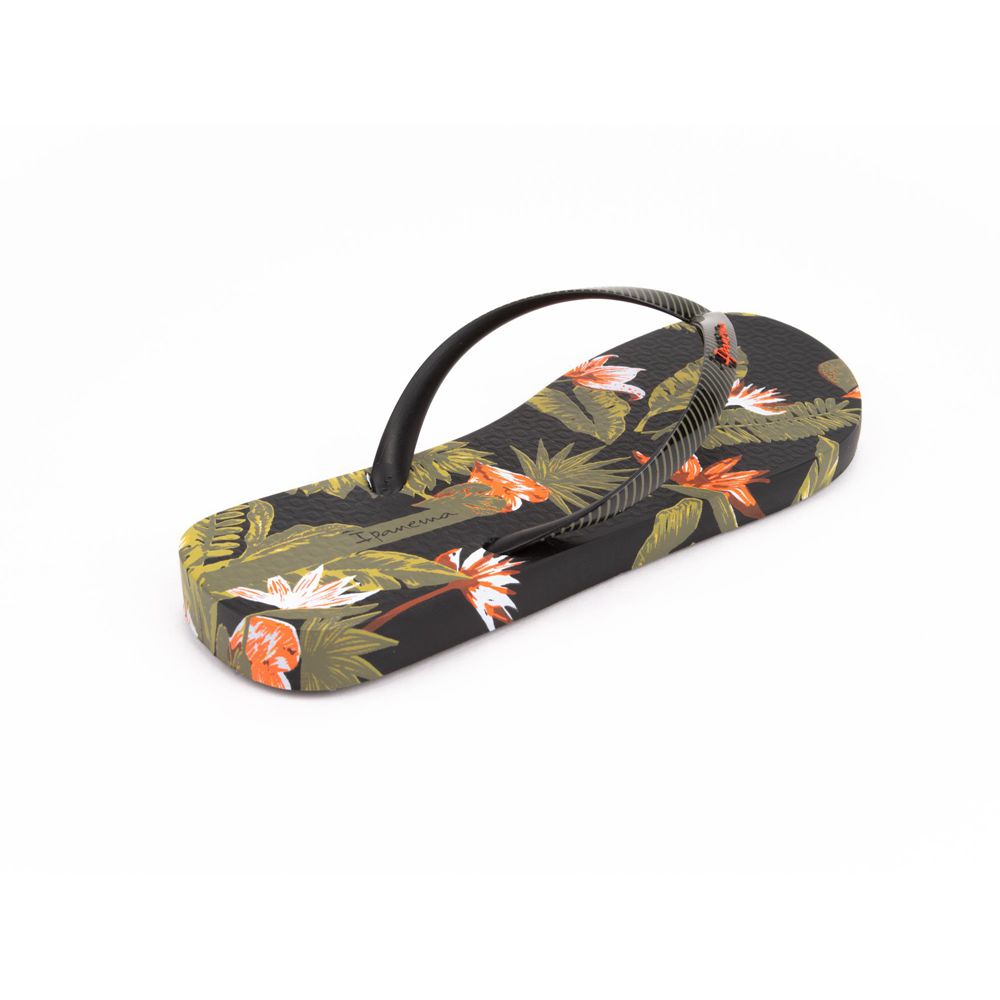 Tongs Ipanema Paradise Black/Green Femme | JRJN-32423335