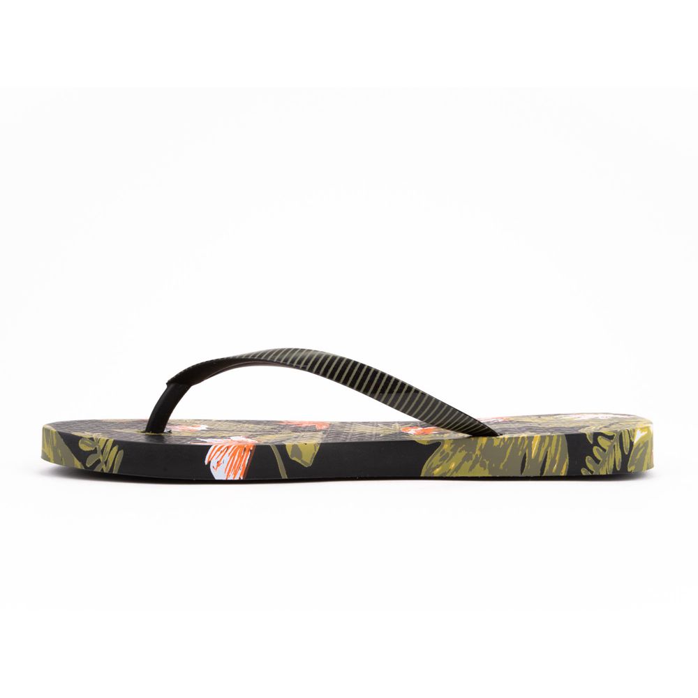 Tongs Ipanema Paradise Black/Green Femme | JRJN-32423335