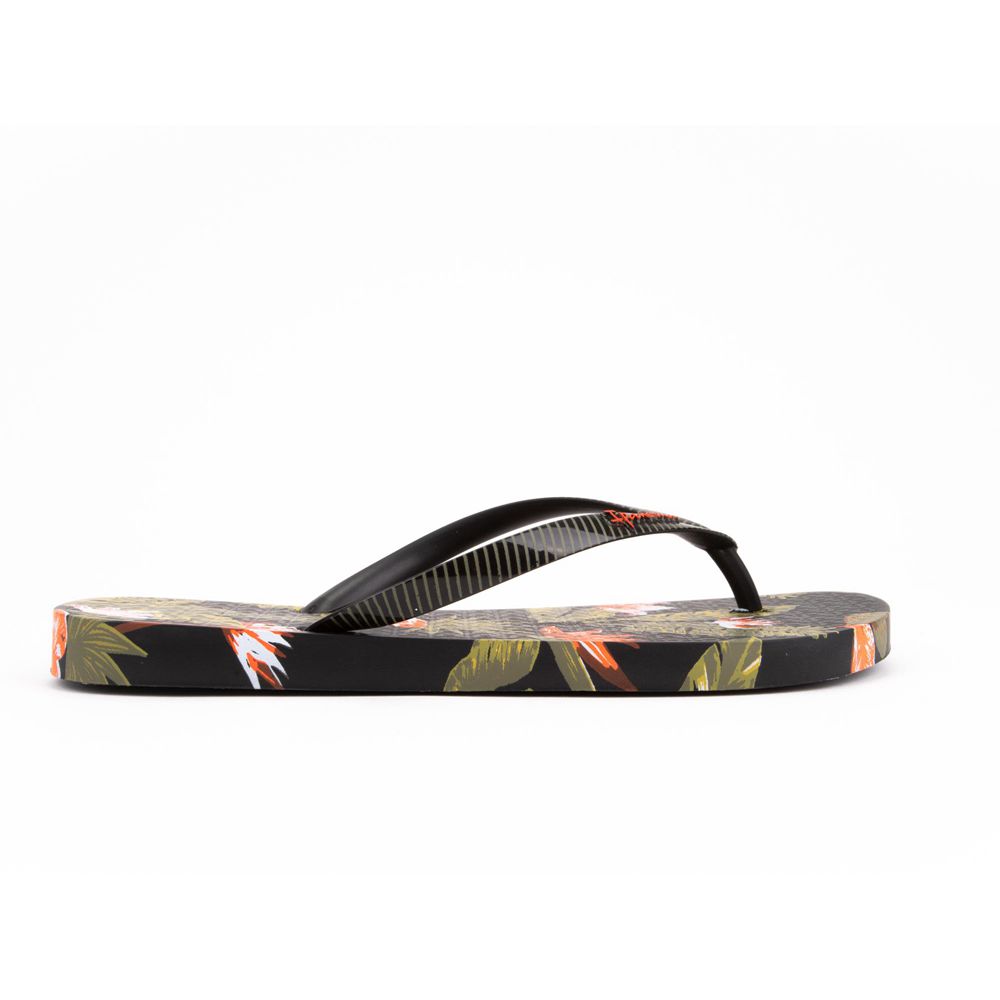 Tongs Ipanema Paradise Black/Green Femme | JRJN-32423335