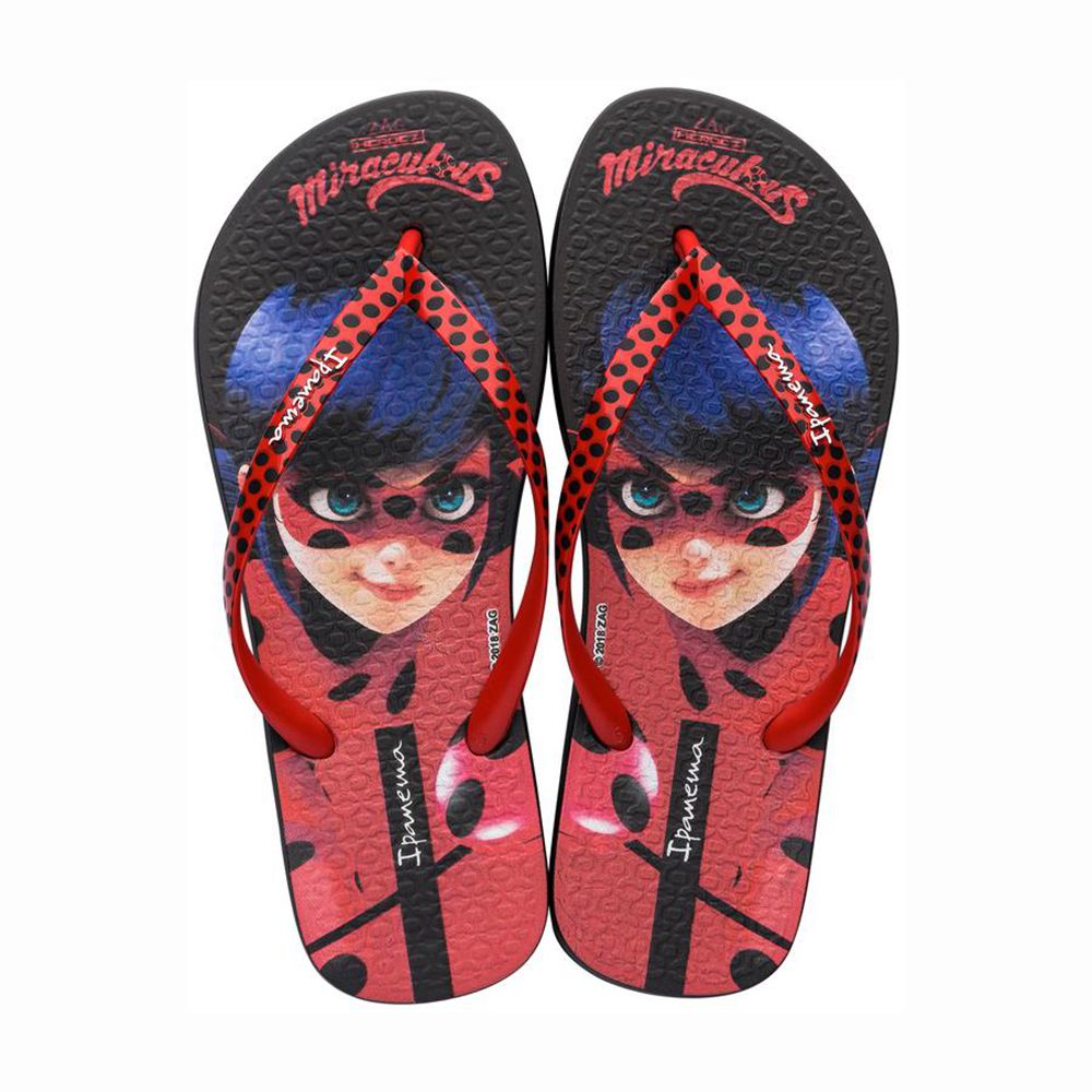 Tongs Ipanema Ladybug Black/Red Femme | ETJX-45756378