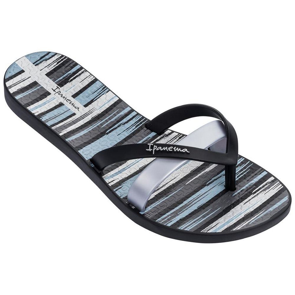 Tongs Ipanema Kirei Silk IV Black/Silver Femme | PHZN-61515499