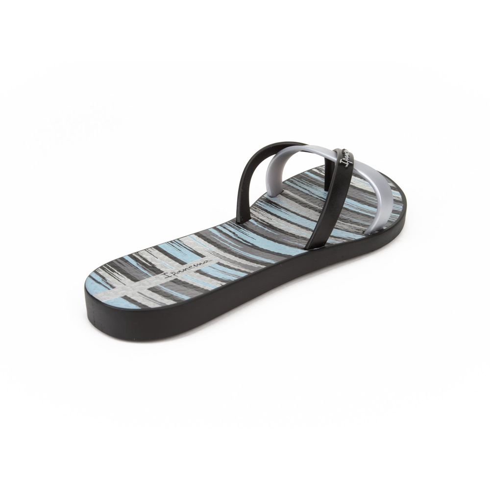 Tongs Ipanema Kirei Silk IV Black/Silver Femme | PHZN-61515499