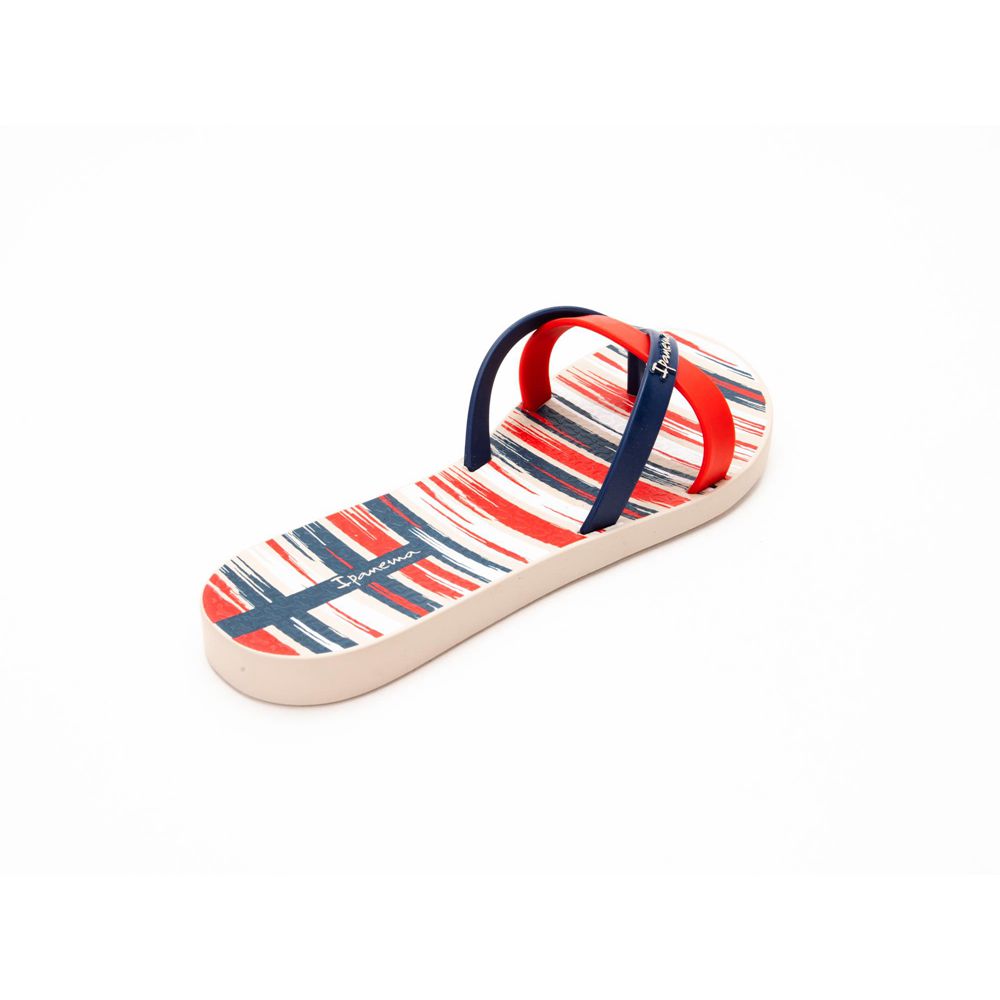 Tongs Ipanema Kirei Silk IV Beige/Blue/Red Femme | LJJQ-13380977