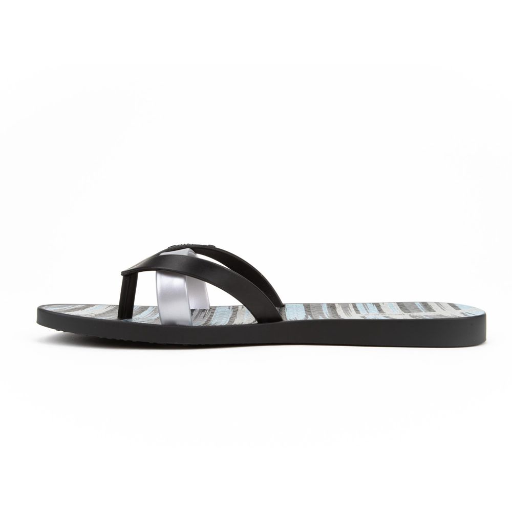 Tongs Ipanema Kirei Silk IV Black/Silver Femme | PHZN-61515499