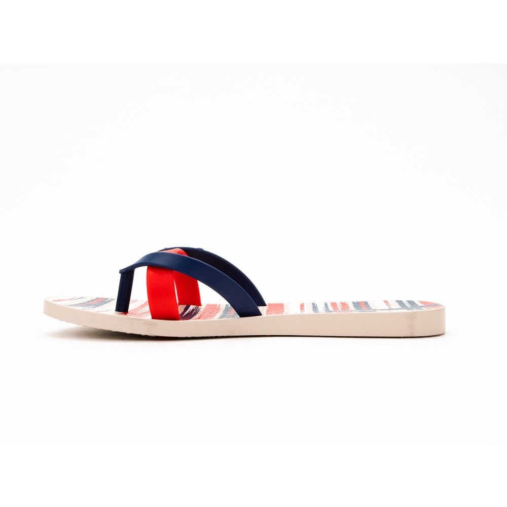 Tongs Ipanema Kirei Silk IV Beige/Blue/Red Femme | LJJQ-13380977