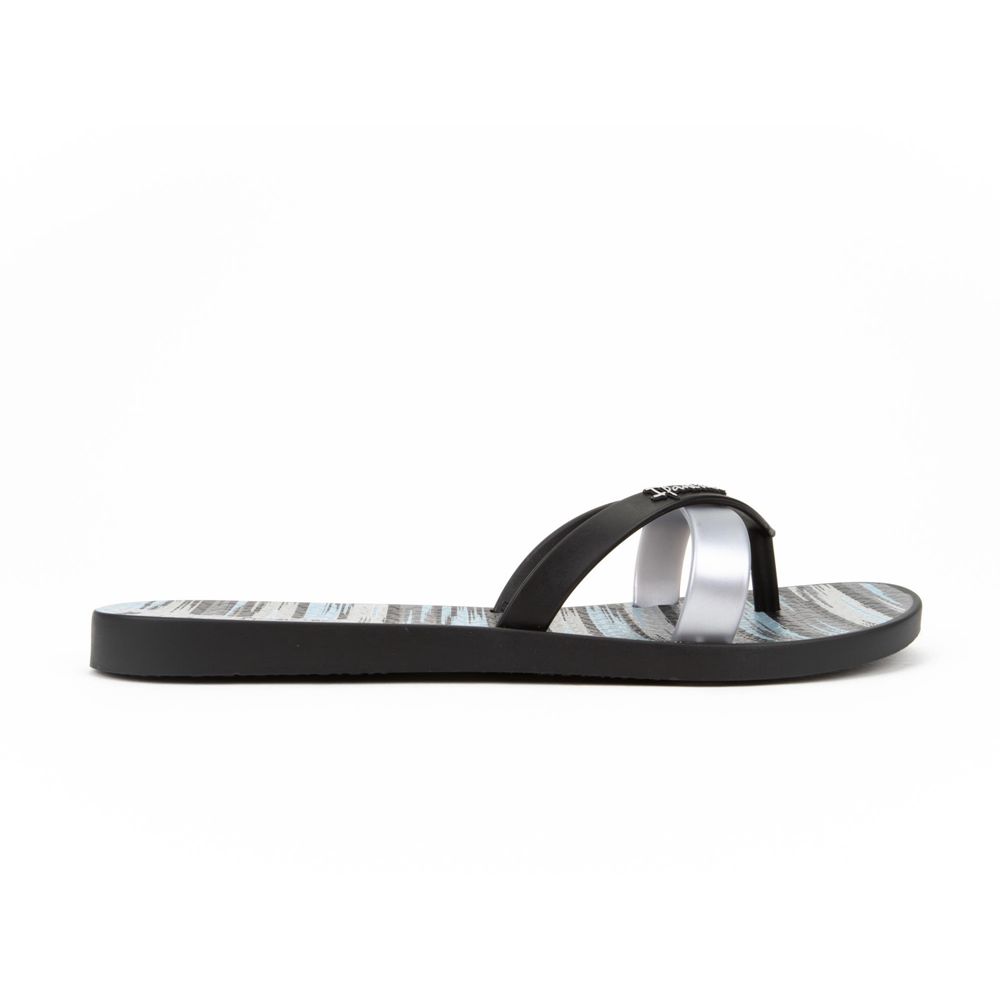 Tongs Ipanema Kirei Silk IV Black/Silver Femme | PHZN-61515499