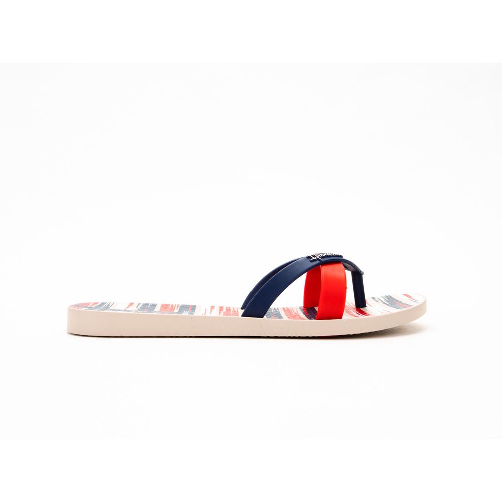 Tongs Ipanema Kirei Silk IV Beige/Blue/Red Femme | LJJQ-13380977