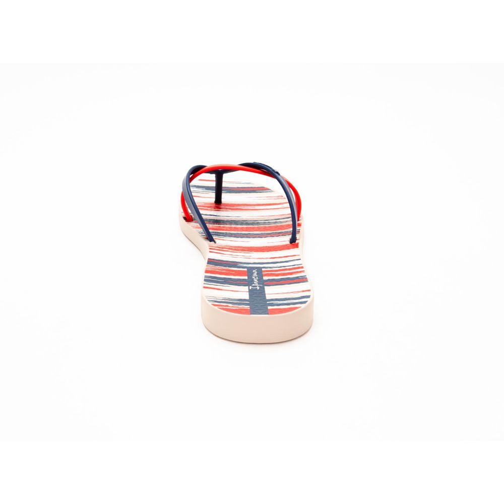 Tongs Ipanema Kirei Silk IV Beige/Blue/Red Femme | LJJQ-13380977