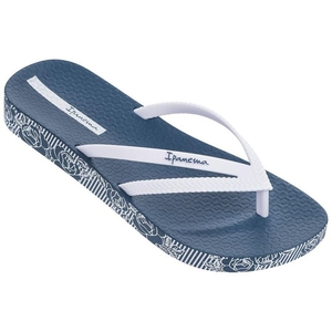 Tongs Ipanema Duet Plush Wedge Blue/White Femme | KPYB-01399430