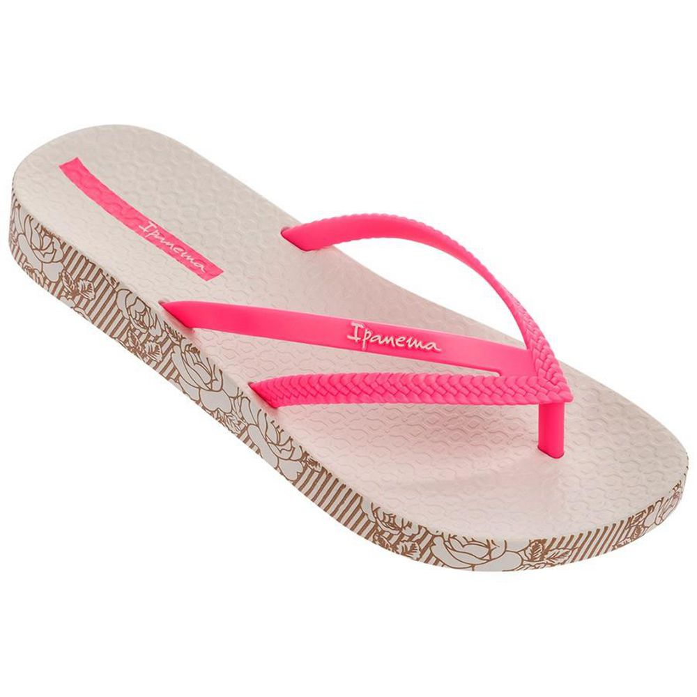 Tongs Ipanema Duet Plush Wedge Beige/Pink Femme | QUCI-79809654