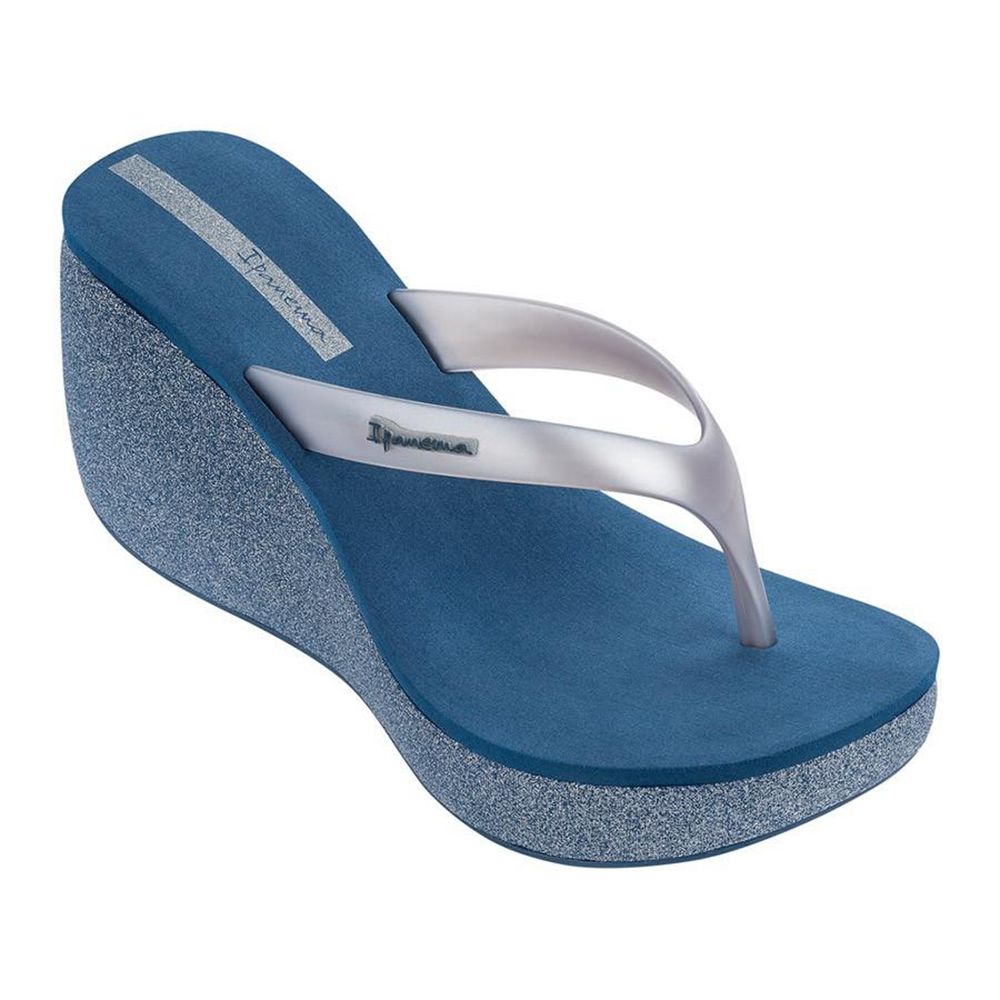 Tongs Ipanema Bolero II Wedge Blue/Silver Femme | MMIH-60964641