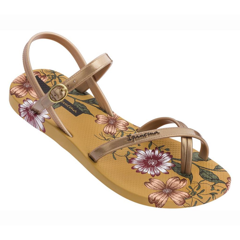 Sandales Ipanema Suzi Print II Yellow/Gold Femme | OACO-11854992