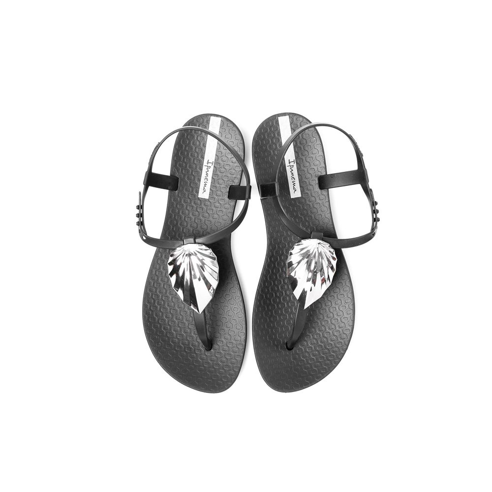 Sandales Ipanema Leaf Black/Black/Onix Femme | USUZ-81775441