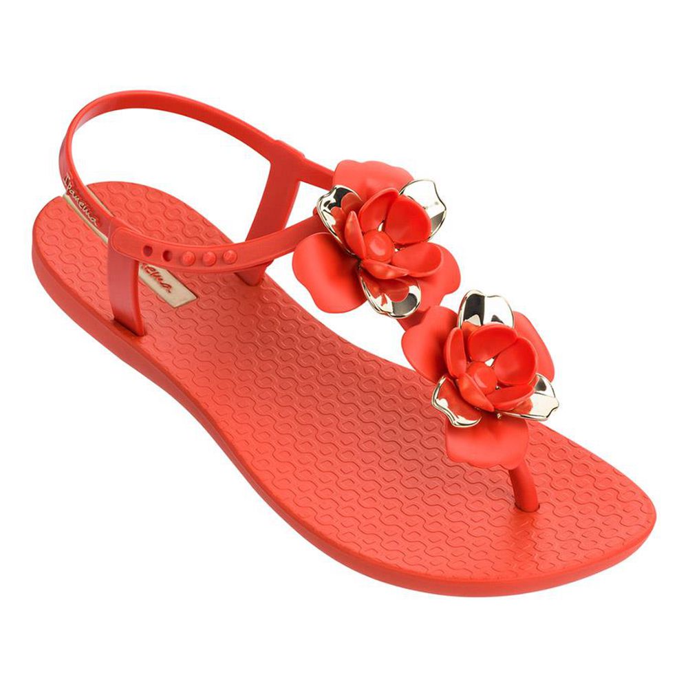 Sandales Ipanema Floret Red/Gold Femme | OFFD-62686450