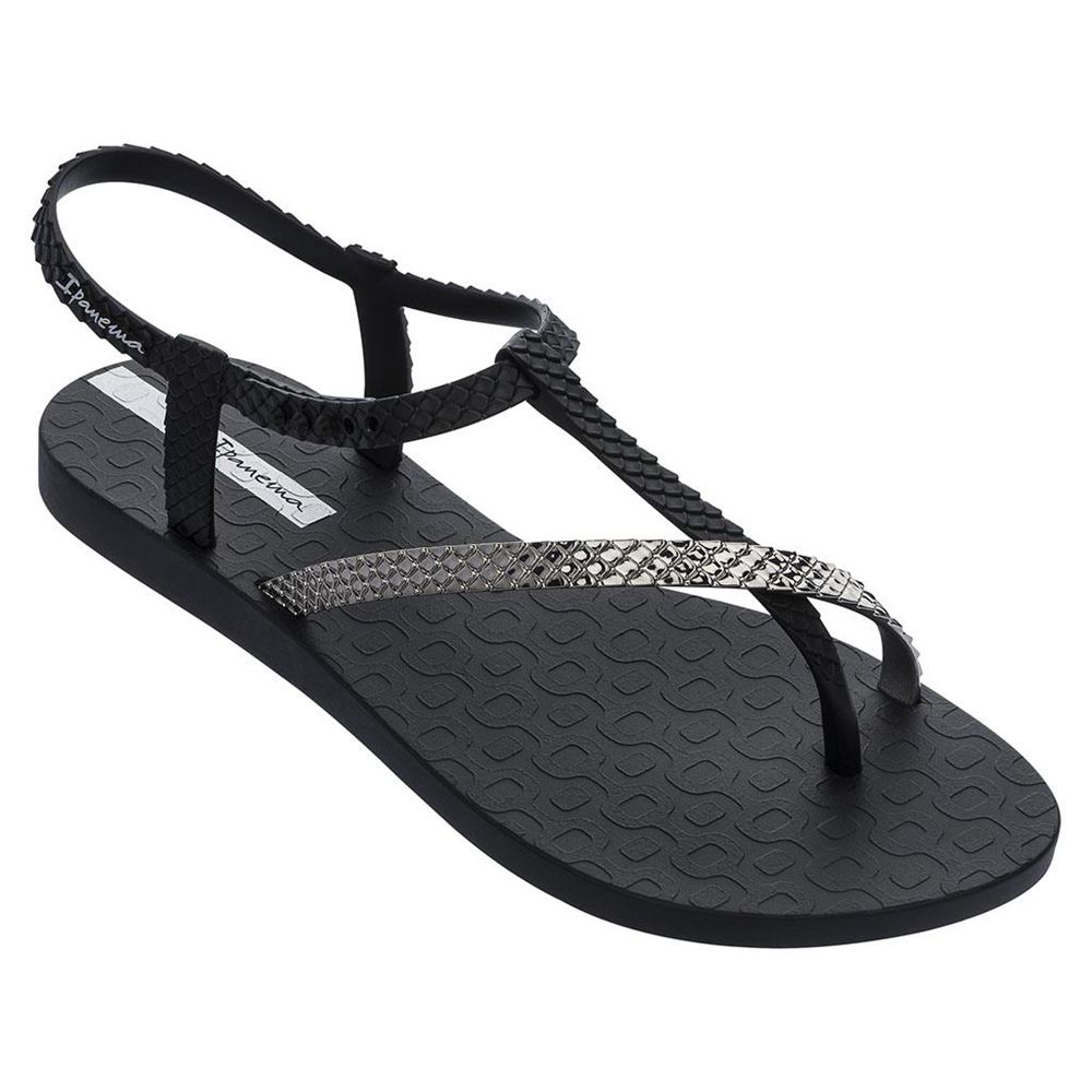 Sandales Ipanema Class Wish II Black/Metallic Silver Femme | AMPJ-89137134