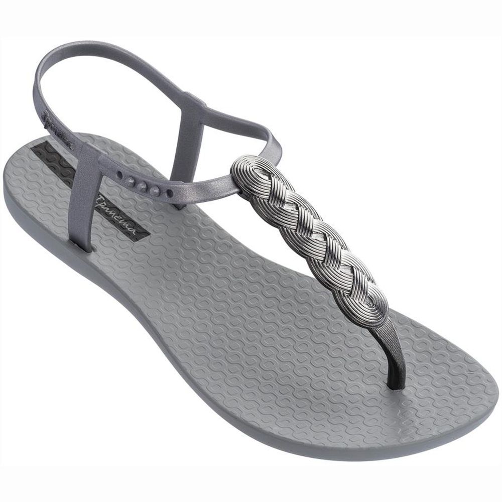 Sandales Ipanema Braid Gray/Silver Femme | ZXEU-50290569